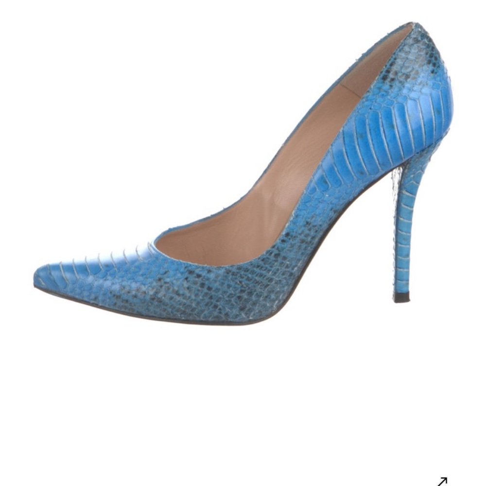 Stuart Weitzman Blue Python Pumps - image 3